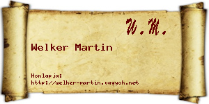 Welker Martin névjegykártya